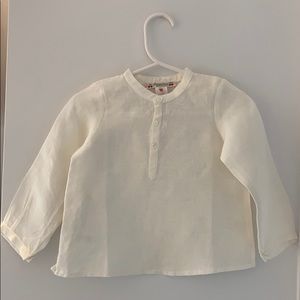 Bonpoint Polisson linen kurta shirt Ecru 18M